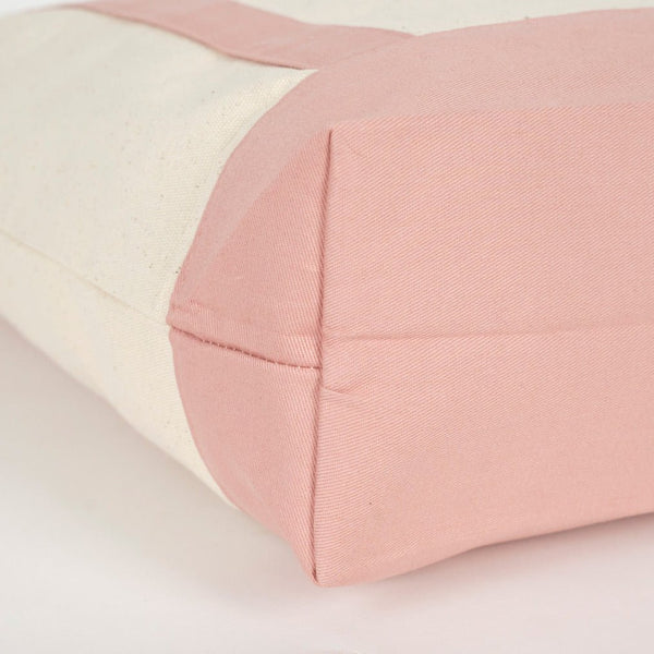 Large Blank Canvas Tote Bag with Pink Handles – 16"x14"x5", Eco - Friendly & Reusable - Pamusan.com