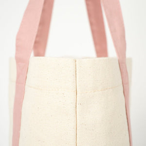 Large Blank Canvas Tote Bag with Pink Handles – 16"x14"x5", Eco - Friendly & Reusable - Pamusan.com