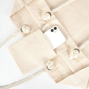 Large Blank Canvas Tote Bag with Zippered Inner Pocket – 19"x16"x4" Heavy - Duty Cotton - Pamusan.com