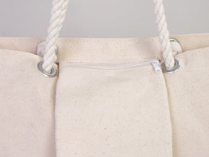 Large Blank Canvas Tote Bag with Zippered Inner Pocket – 19"x16"x4" Heavy - Duty Cotton - Pamusan.com