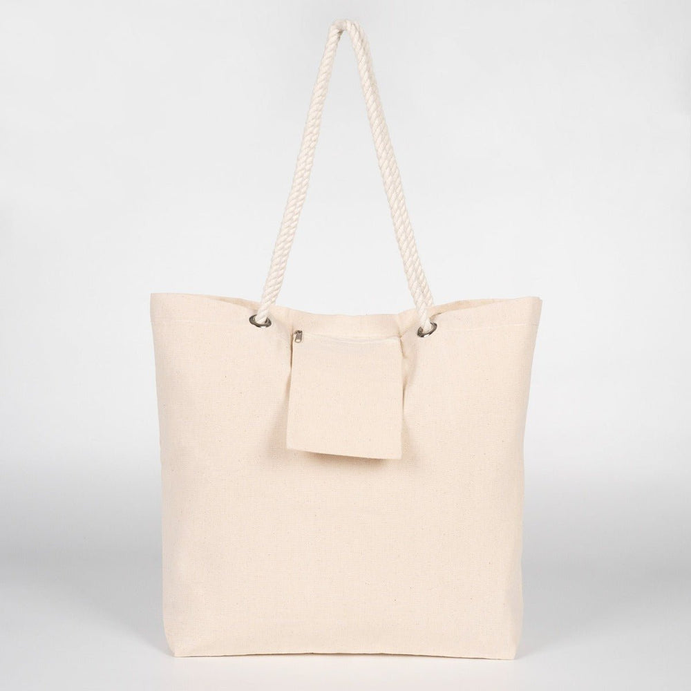 Large Blank Canvas Tote Bag with Zippered Inner Pocket – 19"x16"x4" Heavy - Duty Cotton - Pamusan.com