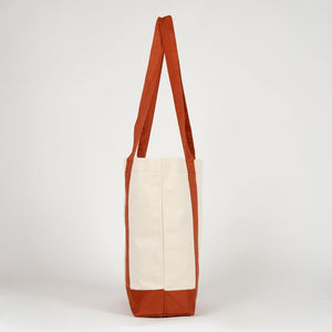 Large Brown Canvas Tote Bag – 16"x14"x5", Eco - Friendly & Reusable Cotton Bag - Pamusan.com