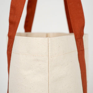 Large Brown Canvas Tote Bag – 16"x14"x5", Eco - Friendly & Reusable Cotton Bag - Pamusan.com