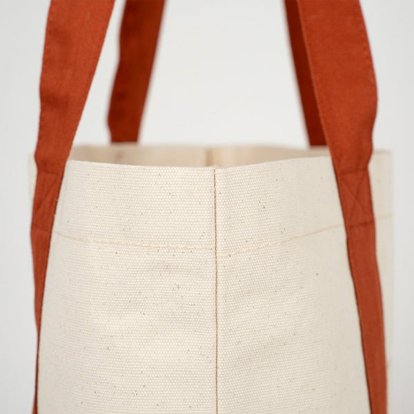 Large Brown Canvas Tote Bag – 16"x14"x5", Eco - Friendly & Reusable Cotton Bag - Pamusan.com