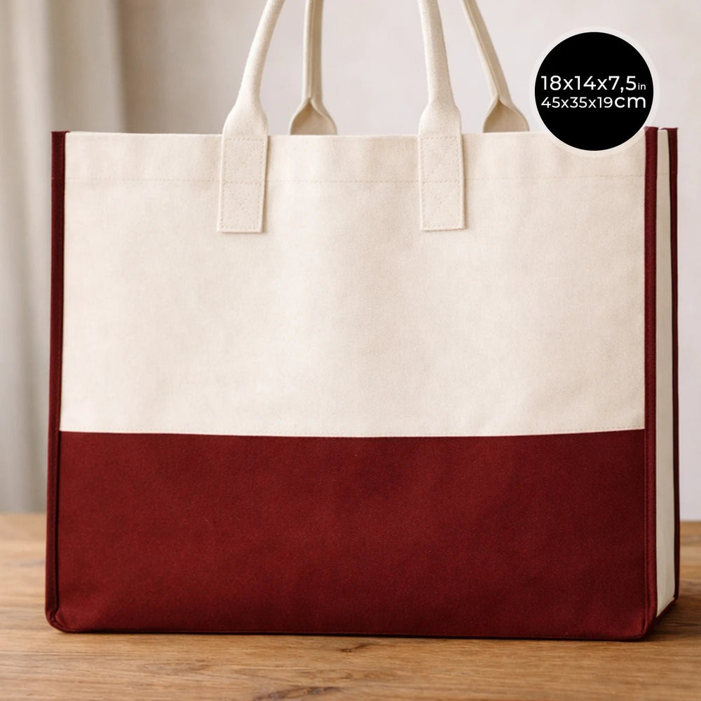 Large Burgundy Canvas Tote Bag – Bridesmaid & Wedding Guest Gift - Pamusan.com