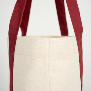 Large Canvas Tote Bag with Burgundy Handles – Sustainable & Heavy Duty Canvas Bag - Pamusan.com