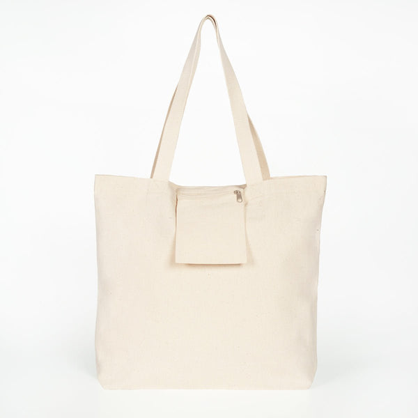 Large Canvas Tote Bag with Inner Pocket & Braided Handles – Natural Cotton 18"x16"x4" - Pamusan.com