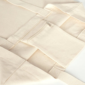 Large Canvas Tote Bag with Inner Pocket & Braided Handles – Natural Cotton 18"x16"x4" - Pamusan.com