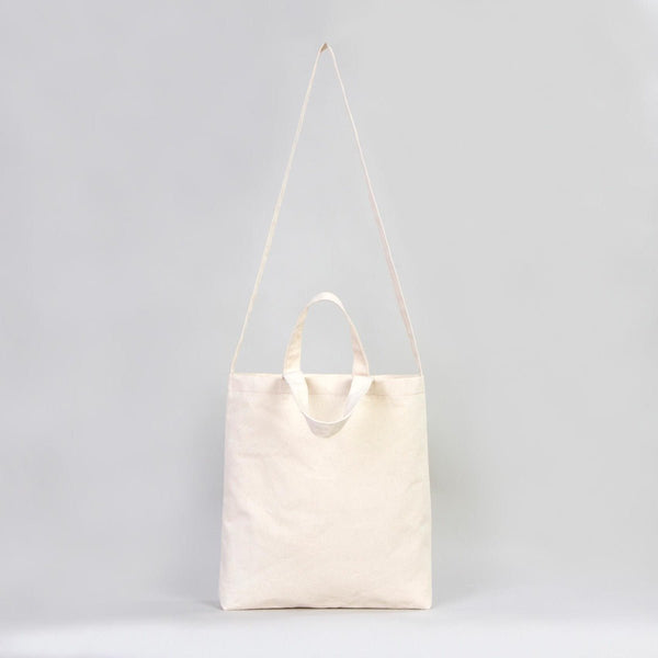Large Canvas Tote Bag with Long Strap & Short Handles – Natural Cotton Shopping Bag - Pamusan.com