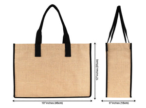 Large Jute Tote Bag 18" x 12" x 6" – Full - Sized, Durable & Eco - Friendly - Pamusan.com