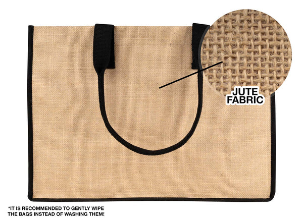 Large Jute Tote Bag 18" x 12" x 6" – Full - Sized, Durable & Eco - Friendly - Pamusan.com