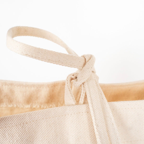 Large Natural Canvas Tote Bag with Long Handles – 18"W x 11"H x 4"L Eco - Friendly Reusable Cotton Bag - Pamusan.com
