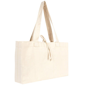 Large Natural Canvas Tote Bag with Long Handles – 18"W x 11"H x 4"L Eco - Friendly Reusable Cotton Bag - Pamusan.com