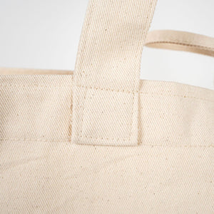 Large Natural Canvas Tote Bag with Long Handles – 18"W x 11"H x 4"L Eco - Friendly Reusable Cotton Bag - Pamusan.com