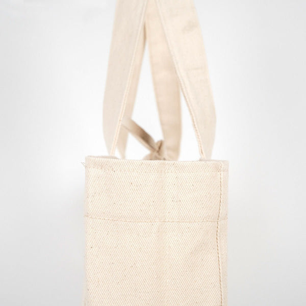 Large Natural Canvas Tote Bag with Long Handles – 18"W x 11"H x 4"L Eco - Friendly Reusable Cotton Bag - Pamusan.com