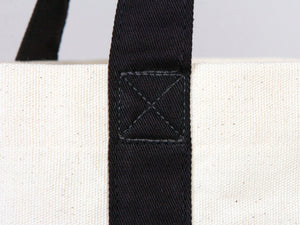 Large Trend Canvas Shopping Bag with Black Handle, 16"W x 14"H x 5"L, Large Tote Bag 12 Oz, Personalized - Pamusan.com