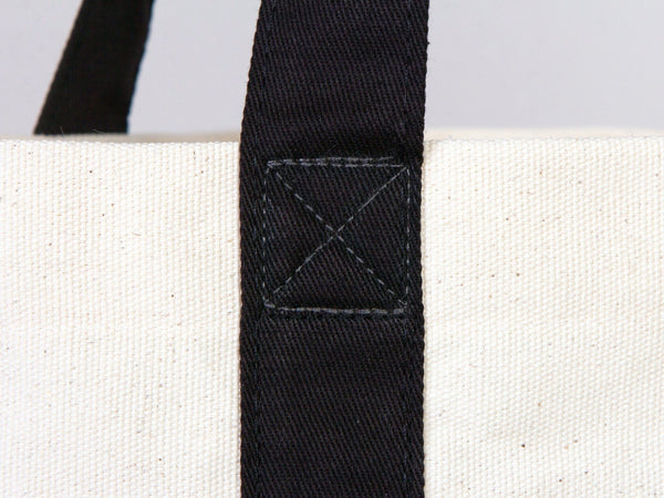 Large Trend Canvas Shopping Bag with Black Handle, 16"W x 14"H x 5"L, Large Tote Bag 12 Oz, Personalized - Pamusan.com