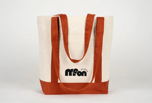 Large Trend Canvas Shopping Bag with Brown Handle, 16"W x 14"H x 5"L, Large Tote Bag 12 Oz, Personalized - Pamusan.com