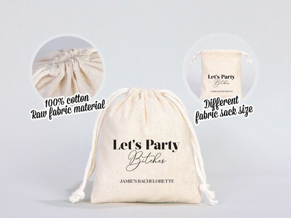 Lets Party Bitches hangover kit, Bachelorette Party, Survival Kits, Hangover Kits, Custom Handmade Hangover Pouch Bag, Organic Pouches - Pamusan.com
