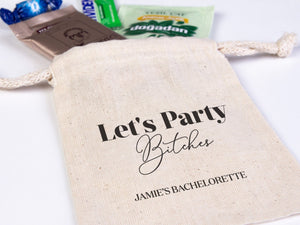 Lets Party Bitches hangover kit, Bachelorette Party, Survival Kits, Hangover Kits, Custom Handmade Hangover Pouch Bag, Organic Pouches - Pamusan.com