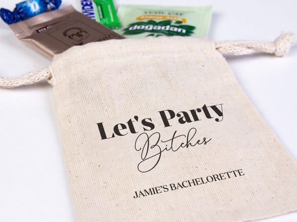 Lets Party Bitches hangover kit, Bachelorette Party, Survival Kits, Hangover Kits, Custom Handmade Hangover Pouch Bag, Organic Pouches - Pamusan.com