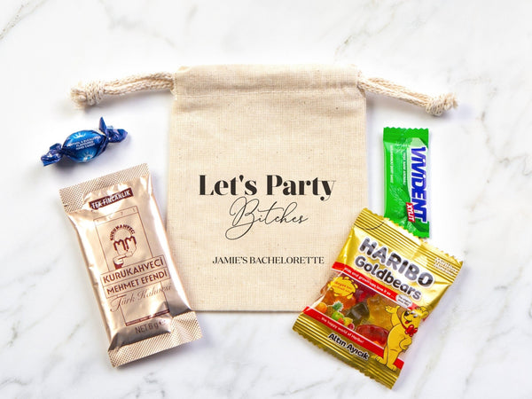 Lets Party Bitches hangover kit, Bachelorette Party, Survival Kits, Hangover Kits, Custom Handmade Hangover Pouch Bag, Organic Pouches - Pamusan.com