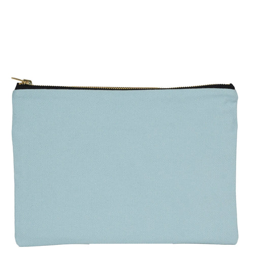 Light Blue Canvas Zippered Clutch Pouch – 10" × 7" (25 × 18 cm) – 10 oz - Pamusan.com