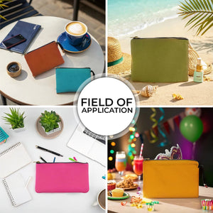 Light Blue Canvas Zippered Clutch Pouch – 10" × 7" (25 × 18 cm) – 10 oz - Pamusan.com