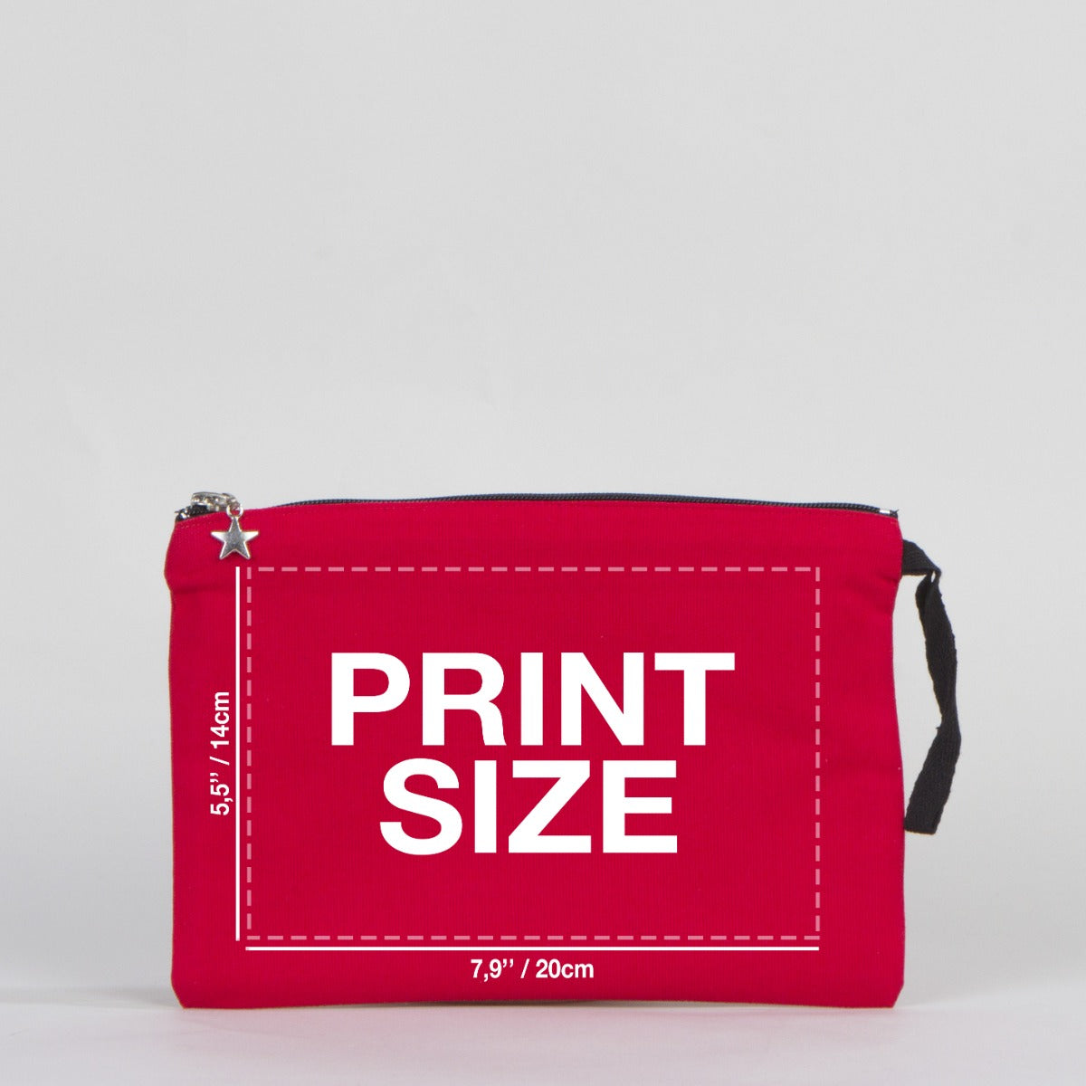 Red Clutch Canvas Bag Lined  10"W x 7"H (25 cm x 18 cm) - (Customize)