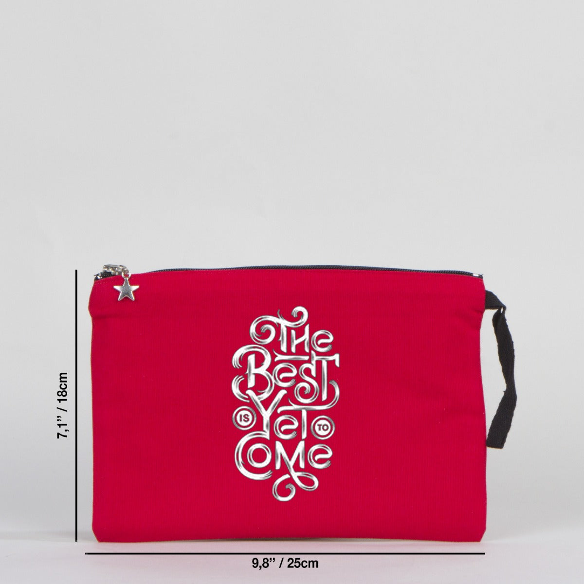 Red Clutch Canvas Bag Lined  10"W x 7"H (25 cm x 18 cm) - (Customize)