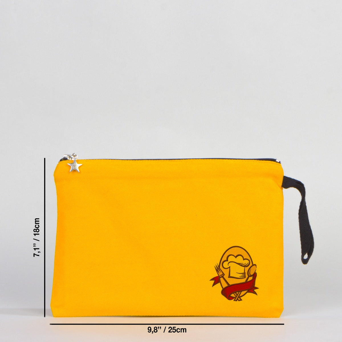 Yellow Clutch Canvas Bag Lined  10"W x 7"H (25 cm x 18 cm)  - (Customize)