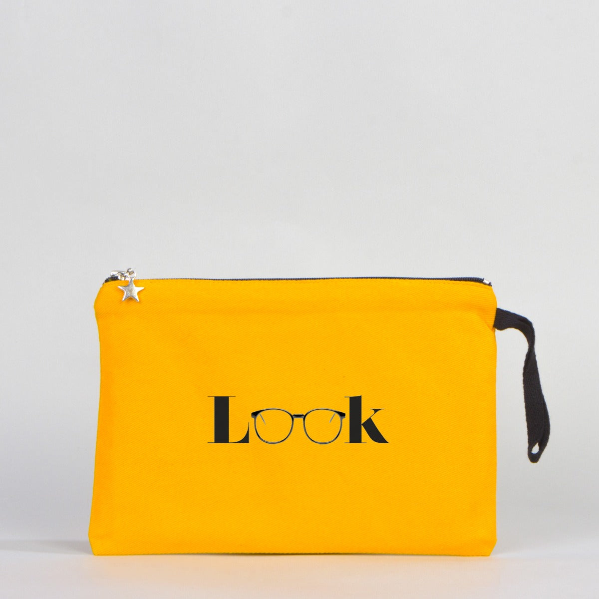 Yellow Clutch Canvas Bag Lined  10"W x 7"H (25 cm x 18 cm)  - (Customize)