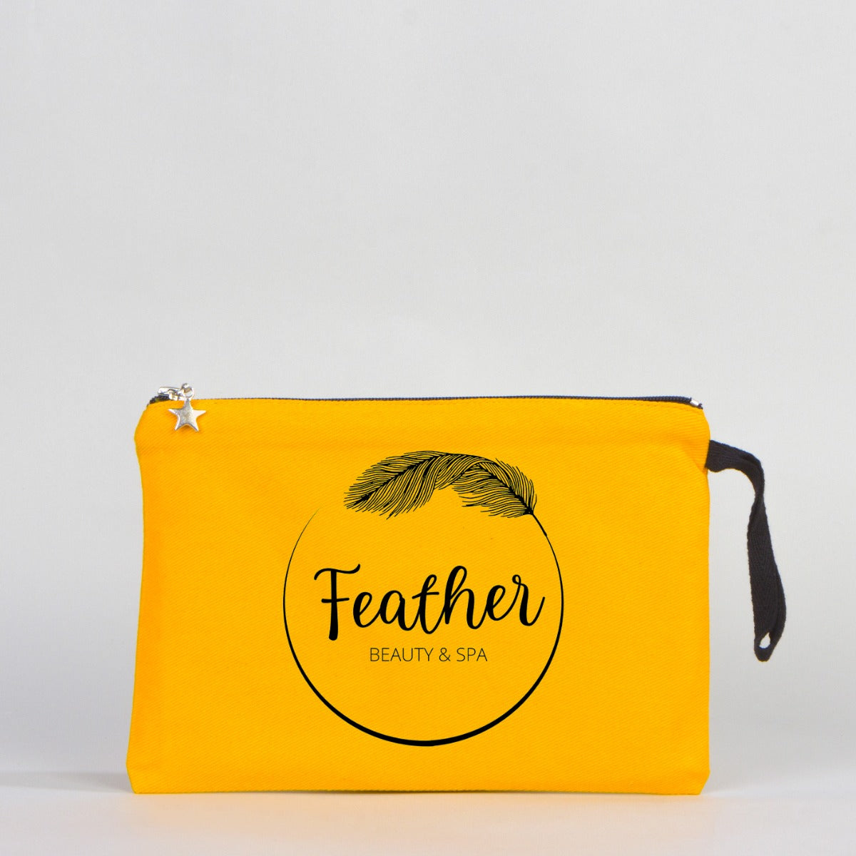 Yellow Clutch Canvas Bag Lined  10"W x 7"H (25 cm x 18 cm)  - (Customize)