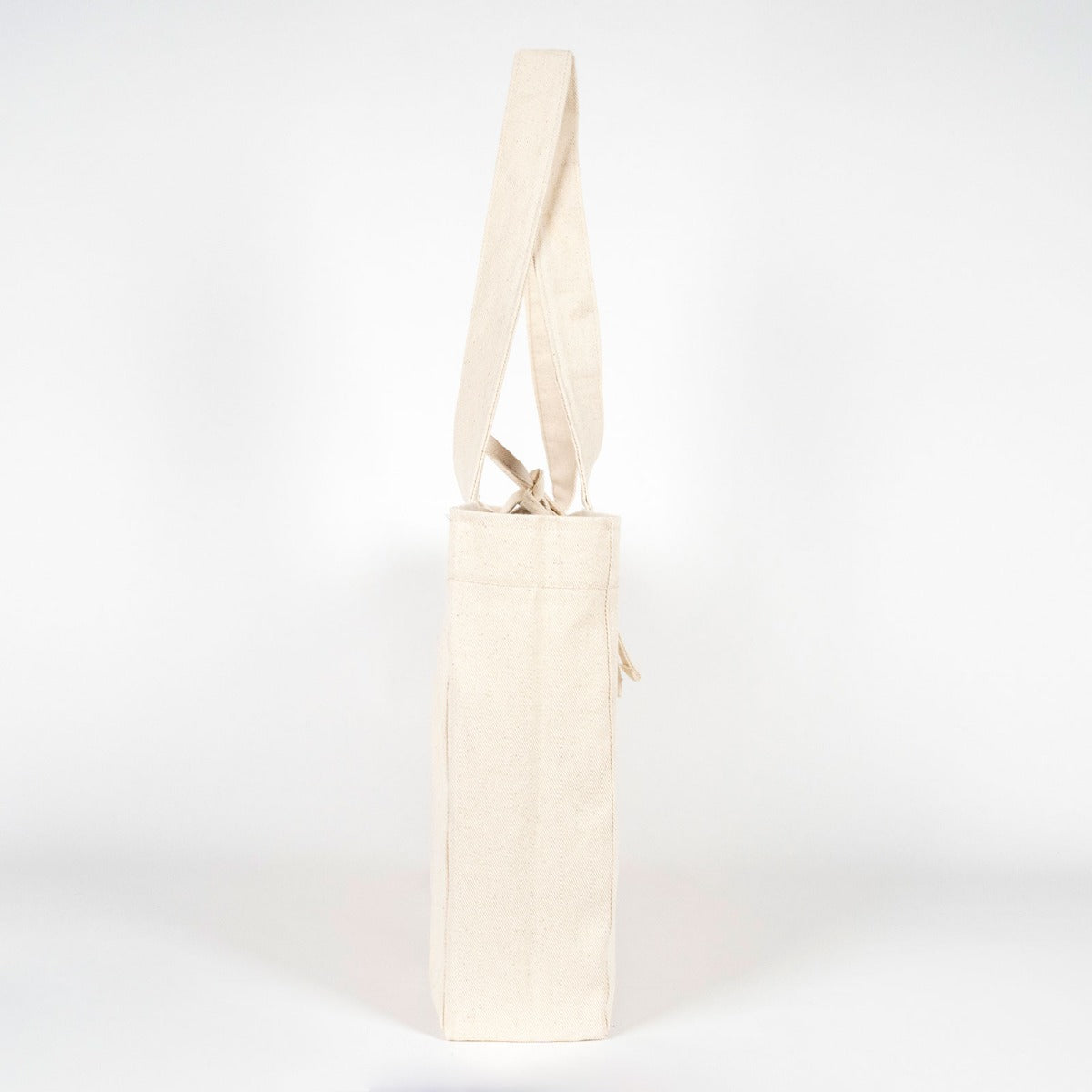 Large Natural Canvas Tote Bag with Long Handles – 18"W x 11"H x 4"L Eco-Friendly Reusable Cotton Bag