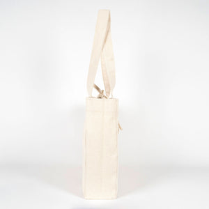Large Natural Canvas Tote Bag with Long Handles – 18"W x 11"H x 4"L Eco-Friendly Reusable Cotton Bag