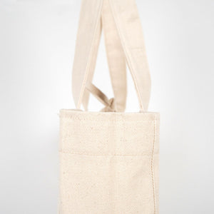 Large Natural Canvas Tote Bag with Long Handles – 18"W x 11"H x 4"L Eco-Friendly Reusable Cotton Bag