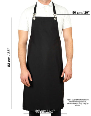 MasterChef Apron – Black Grommet Chef Apron with Pocket, 175 g/m² Poly-Viscose - Pamusan.com
