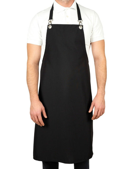 MasterChef Apron – Black Grommet Chef Apron with Pocket, 175 g/m² Poly-Viscose - Pamusan.com