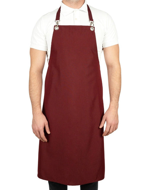 MasterChef Apron – Burgundy Grommet Chef Apron with Pocket, 175 g/m² Poly-Viscose - Pamusan.com