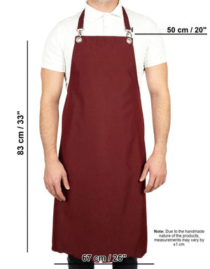 MasterChef Apron – Burgundy Grommet Chef Apron with Pocket, 175 g/m² Poly-Viscose - Pamusan.com