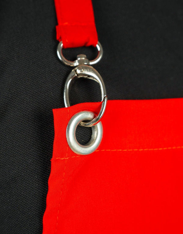 MasterChef Apron – Red Grommet Chef Apron with Pocket, 175 g/m² Poly-Viscose - Pamusan.com
