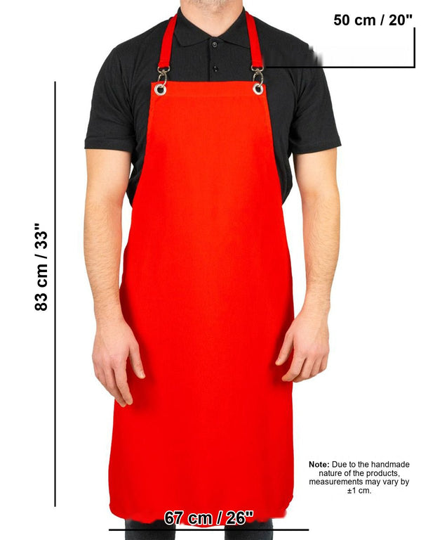 MasterChef Apron – Red Grommet Chef Apron with Pocket, 175 g/m² Poly-Viscose - Pamusan.com