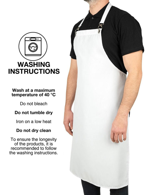 MasterChef Apron – White Grommet Chef Apron with Pocket, 175 g/m² Poly-Viscose - Pamusan.com