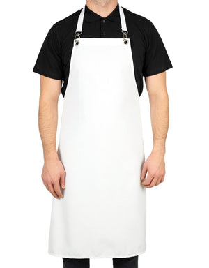 MasterChef Apron – White Grommet Chef Apron with Pocket, 175 g/m² Poly-Viscose - Pamusan.com