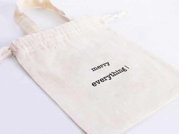 Merry Christmas And New Year Bags, 6"W x 8"H (15 cm x 20 cm) Custom Family or Company Bags, Add Logo & Text, Personalized Cotton Bags For You - Pamusan.com