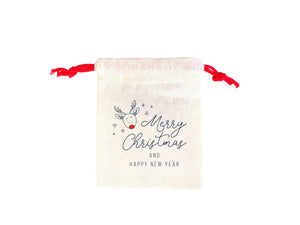Merry Christmas Bags, Colorful Drawstring, Custom Print, Personalized Cotton Bags, Muslin Bags,Drawstign Pouch Bag, Gift Bag - Pamusan.com