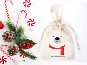 Merry Christmas Favor Bags, 6"W x 8"H (15 cm x 20 cm) — logo detail | Pamusan