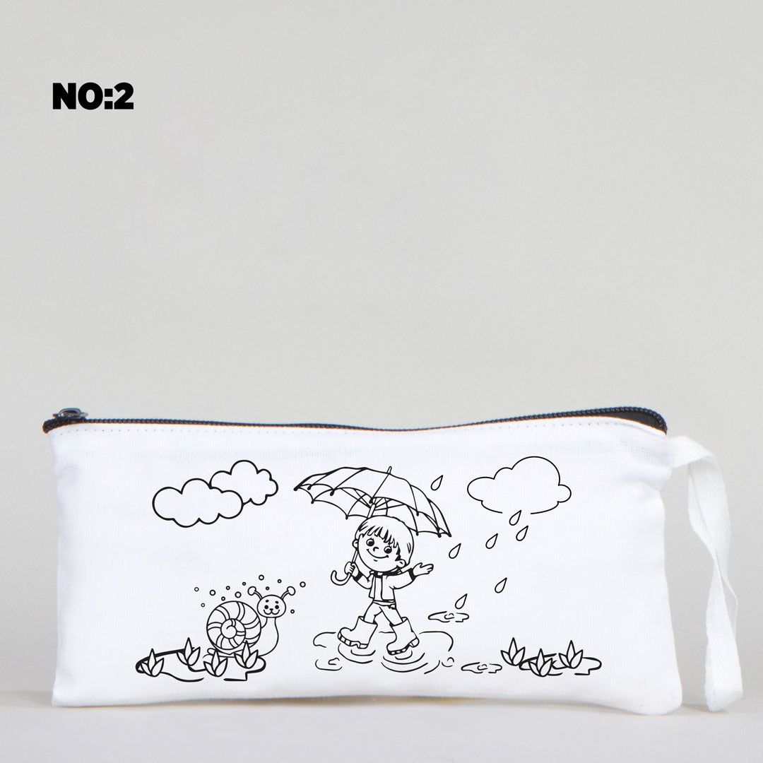 Paintable Pencil Case - Seasons 8" W x 4" H (21 cm x 10 cm)