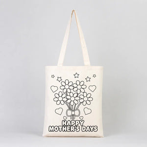 Mother’s Day Painting Set 1 – 25 Double - Sided Colorable Cotton Tote Bags 14"x16"+ Carioca Fabric Markers - Pamusan.com