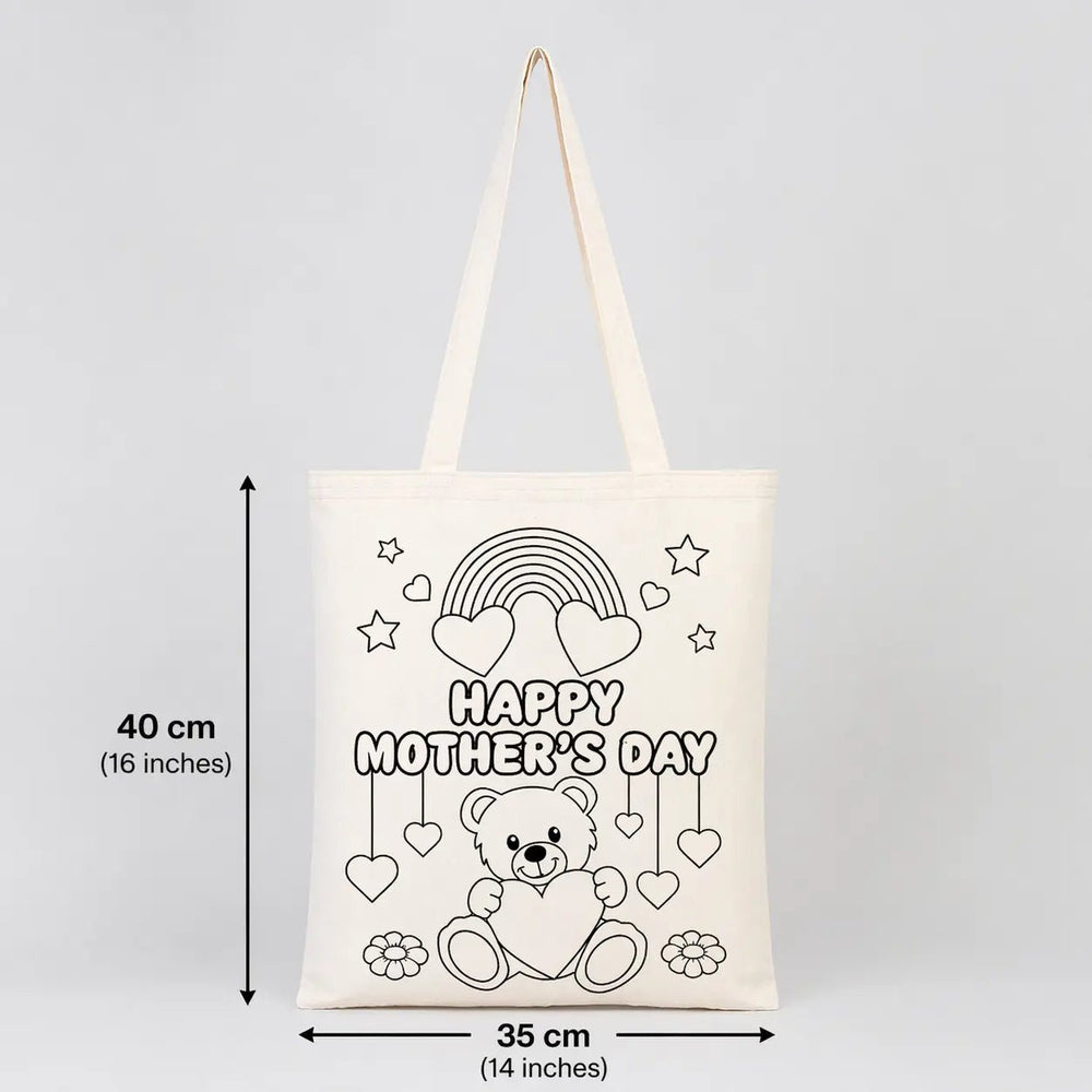 Mother’s Day Painting Set 1 – 25 Double - Sided Colorable Cotton Tote Bags 14"x16"+ Carioca Fabric Markers - Pamusan.com